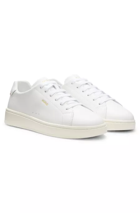Nappa leather sneakers with gold-tone logo
