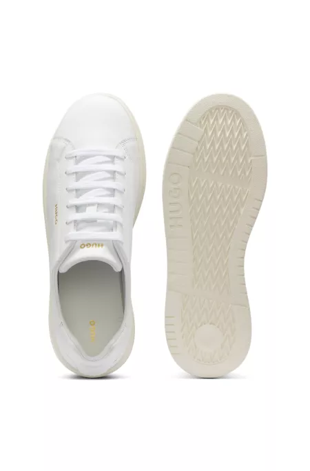 Nappa leather sneakers with gold-tone logo