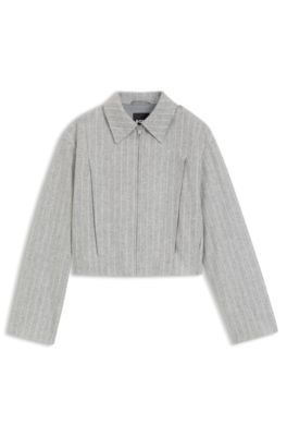 Regular-fit jacket in striped flannel, Patterned