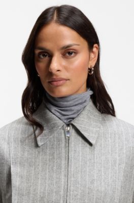 Regular-fit jacket in striped flannel, Patterned
