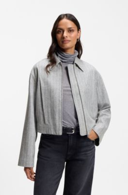 Regular-fit jacket in striped flannel, Patterned