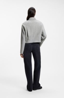 Regular-fit jacket in striped flannel, Patterned