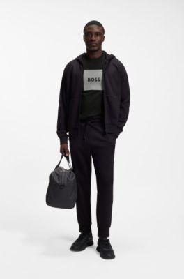Camiseta de punto de algod&oacute;n con logo estampado, Negro