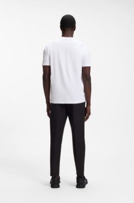 Camiseta de punto de algod&oacute;n con logo estampado, Blanco