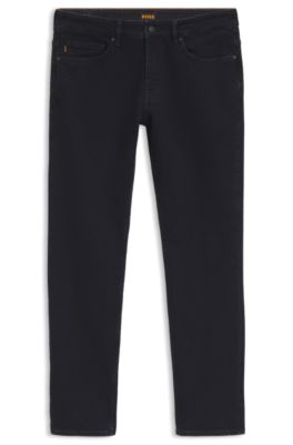 Slim-fit jeans in dark-blue comfort-stretch denim, Dark Blue
