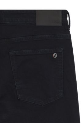 Slim-fit jeans in dark-blue comfort-stretch denim, Dark Blue