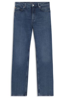 Regular-fit jeans in mid-blue denim, Blue