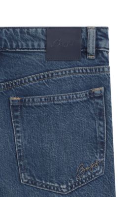 Regular-fit jeans in mid-blue denim, Blue
