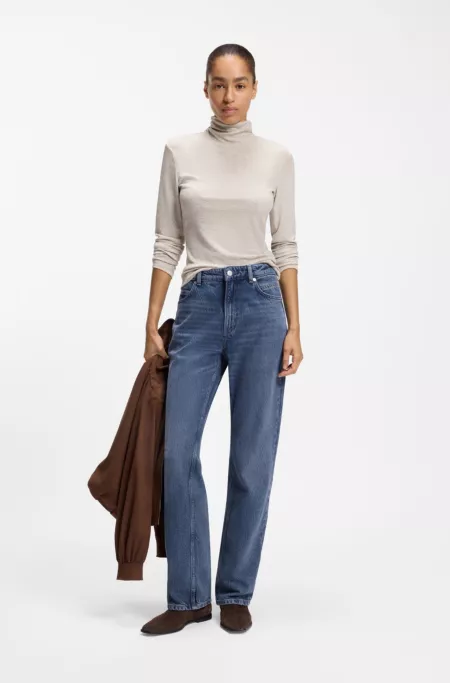 Regular-fit jeans in mid-blue denim