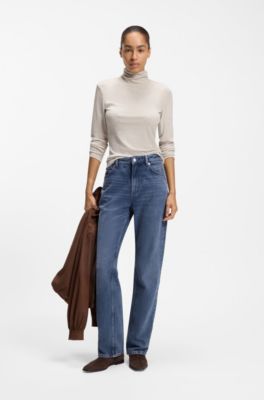 Vaqueros regular fit en denim azul medio, Azul