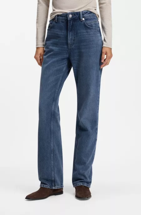 Regular-fit jeans in mid-blue denim