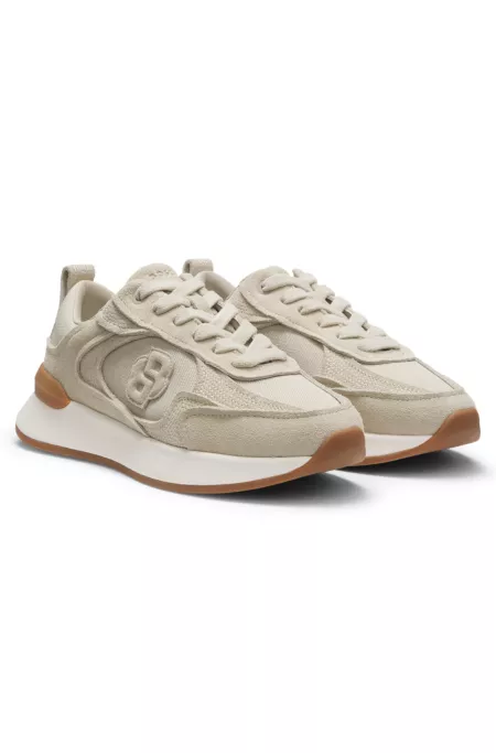 Suede sneakers with Double B monogram
