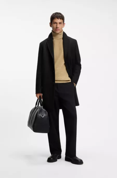 Regular-fit coat in a virgin-wool blend