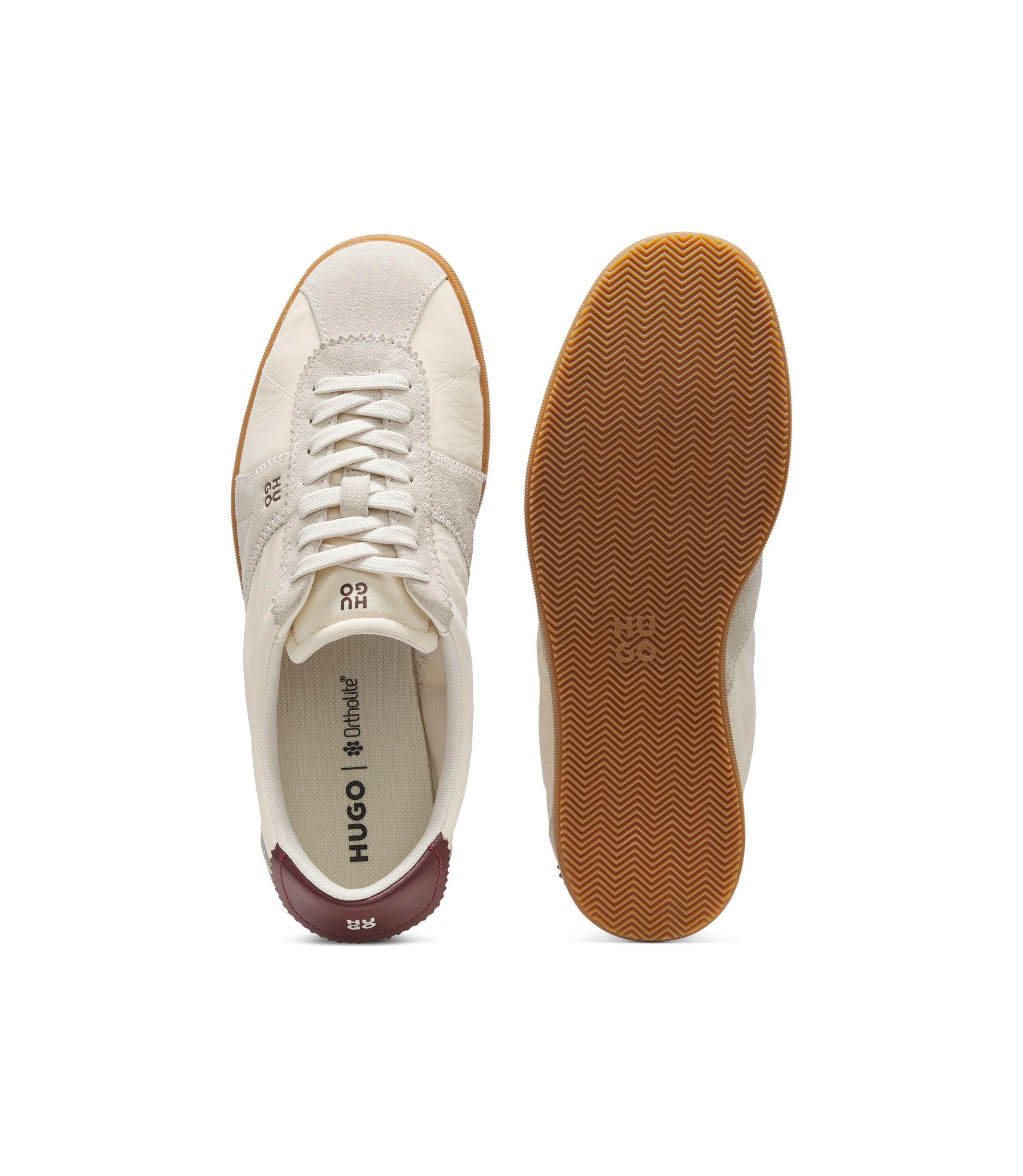 HUGO - Low-top sneakers with suede trims - White