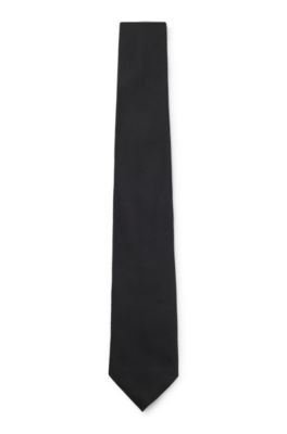 Corbata de seda con tejido liso, Negro