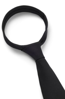 Corbata de seda con tejido liso, Negro