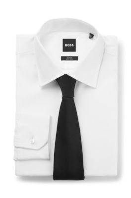 Corbata de seda con tejido liso, Negro