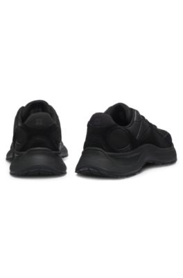 Sneakers in canvas, leather, and suede, Black