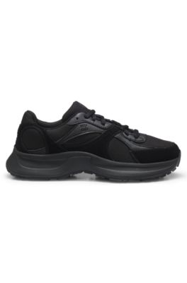Sneakers in canvas, leather, and suede, Black
