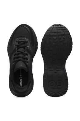 Sneakers in canvas, leather, and suede, Black