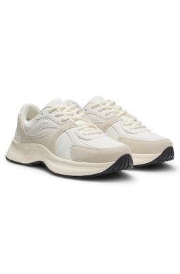 Sneakers in canvas, leather, and suede, White