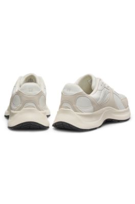 Sneakers in canvas, leather, and suede, White