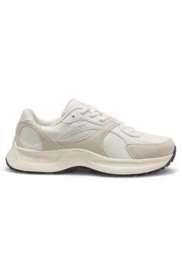 Sneakers in canvas, leather, and suede, White