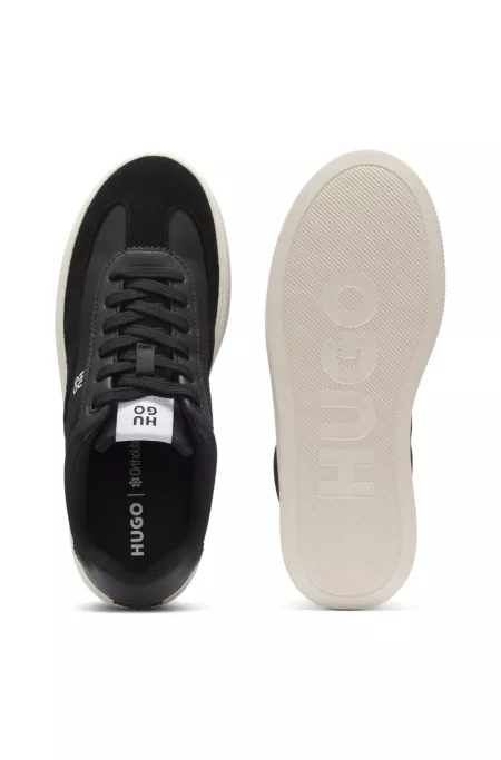 Platform sneakers with suede trims and comfort insole
