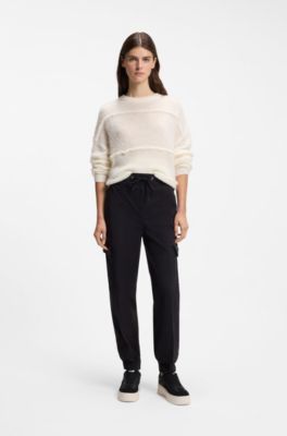 Deportivas con plataforma con ribetes de ante y plantilla c&oacute;moda, Negro