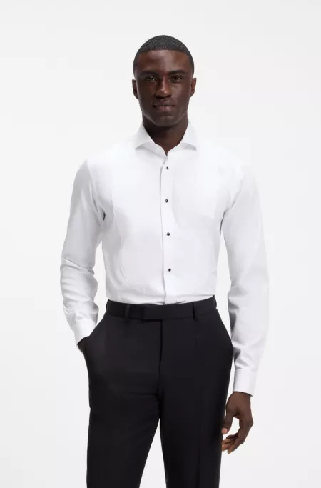 BOSS ONE Regular-fit shirt in wrinkle-free cotton poplin