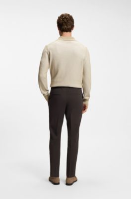 BOSS Selected by Shohei Ohtani formal pants, Dark Brown