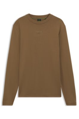 Porsche x BOSS camiseta de manga larga con logo brillante, Marr&oacute;n