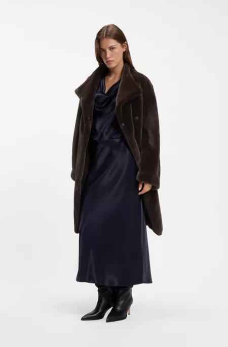 Relaxed-fit teddy coat