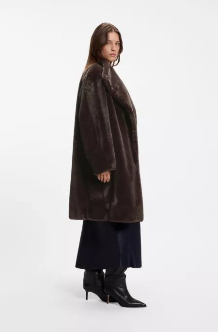 Relaxed-fit teddy coat