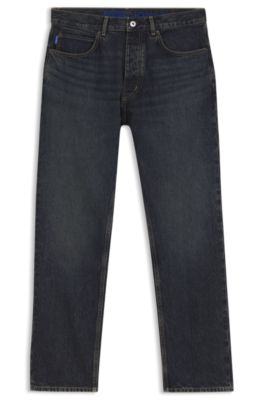 Regular-fit jeans in red-cast denim, Dark Blue