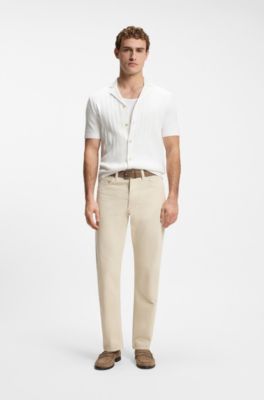 BOSS SELECTED BY SHOHEI OHTANI Chemise en coton structur&eacute;, Blanc