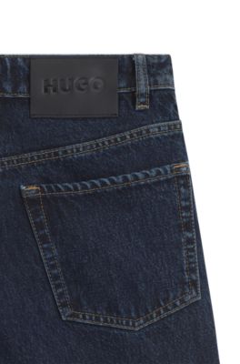 Vaqueros de pernera ancha en denim de algod&oacute;n azul oscuro, Azul oscuro