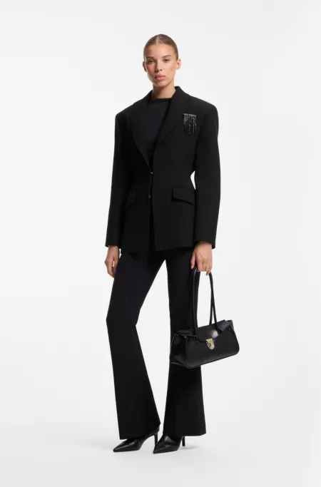 Modern-fit blazer in stretch twill