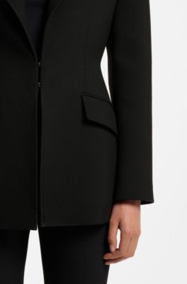Modern-fit blazer in stretch twill, Black