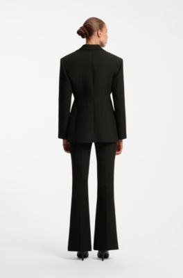 Modern-fit blazer in stretch twill, Black