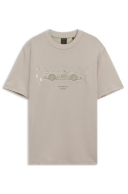 Porsche x BOSS T-shirt &agrave; motif brillant, Beige clair