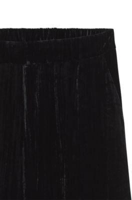 Relaxed-fit pants in velvet, Black