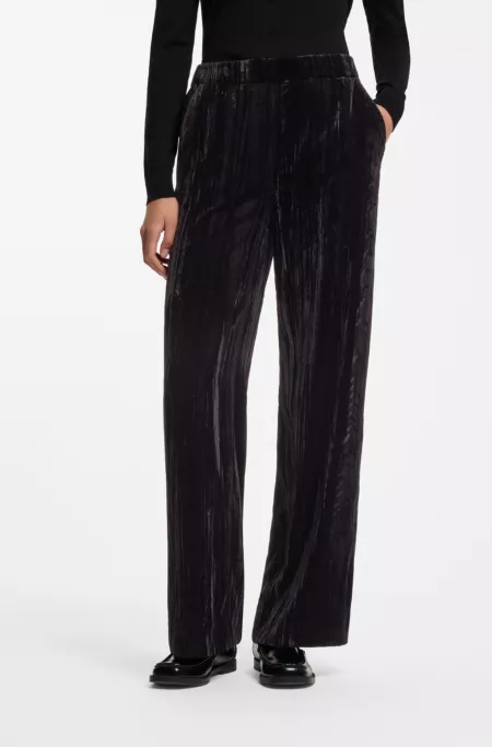 Relaxed-fit pants in velvet