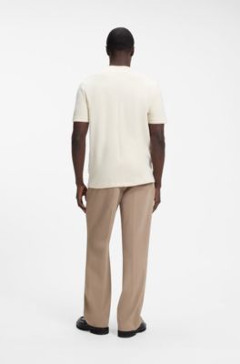 T-shirt confectionn&eacute; en coton et laine m&eacute;lang&eacute;s, Blanc