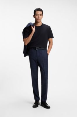 T-shirt crafted from a cotton-wool blend, Dark Blue