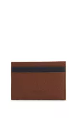 BOSS x ASTON MARTIN card holder in two-tone leather, Brown