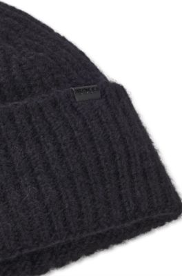 Chunky ribbed-knit beanie hat with wool and alpaca, Dark Grey
