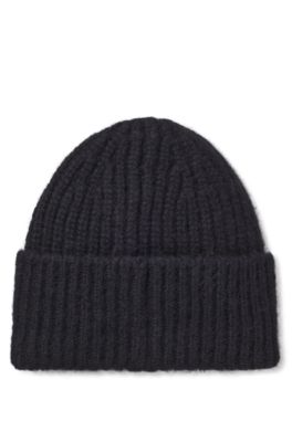 Gorro de punto de canal&eacute; grueso en lana y alpaca, Gris oscuro