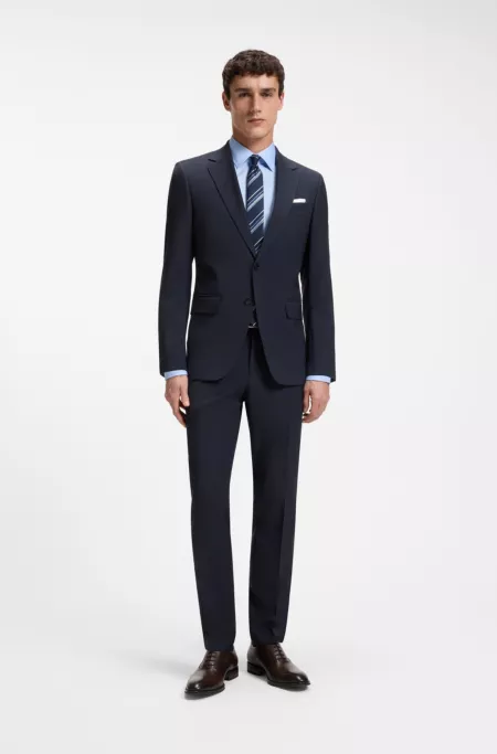 Two-piece slim-fit suit in virgin wool