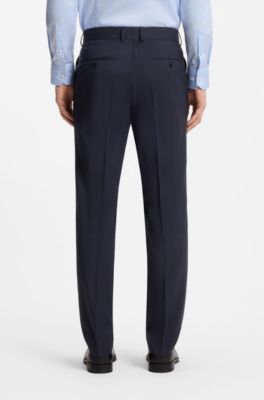 Traje slim fit de dos piezas en lana virgen, Azul oscuro